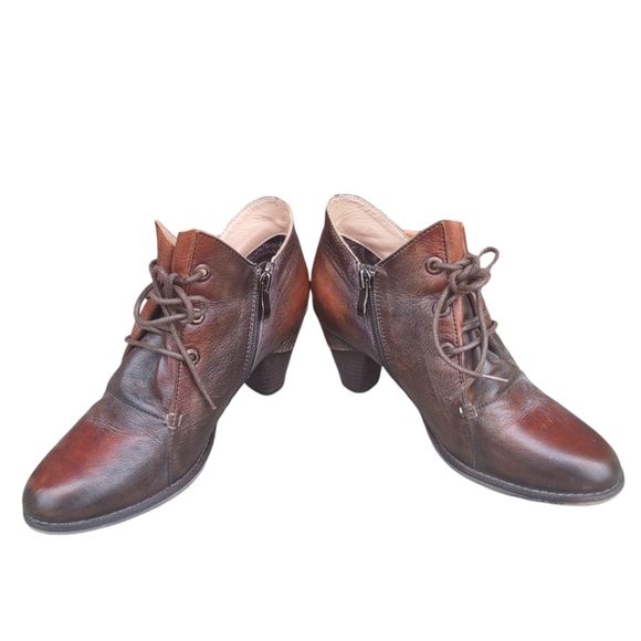 L'artiste Spring Step Size 39(8.5) Juliane Brown Leather Ankle Lace Up Boots - Picture 8 of 16
